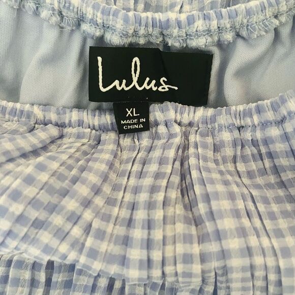 Lulu's Gala Ready Gingham Off-Shoulder Dress NWOT - Picture 4 of 5